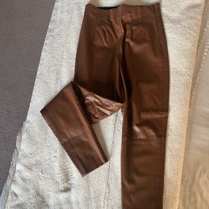 Zara brown leather legging pants